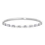 Bulda - (3.05CT T.W.) Emerald Cut East to West Natural Diamond Bangle - Gem Jewelers Co