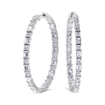 Altaire - Emerald and Round Cut Eternity Hoops - Gem Jewelers Co