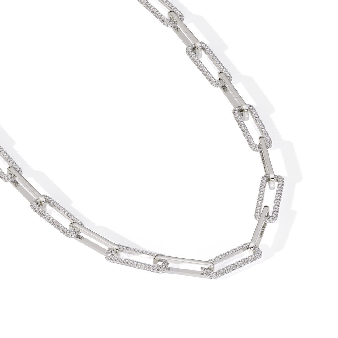 diamond-paperclip-link-necklace-in-solid-white-gold