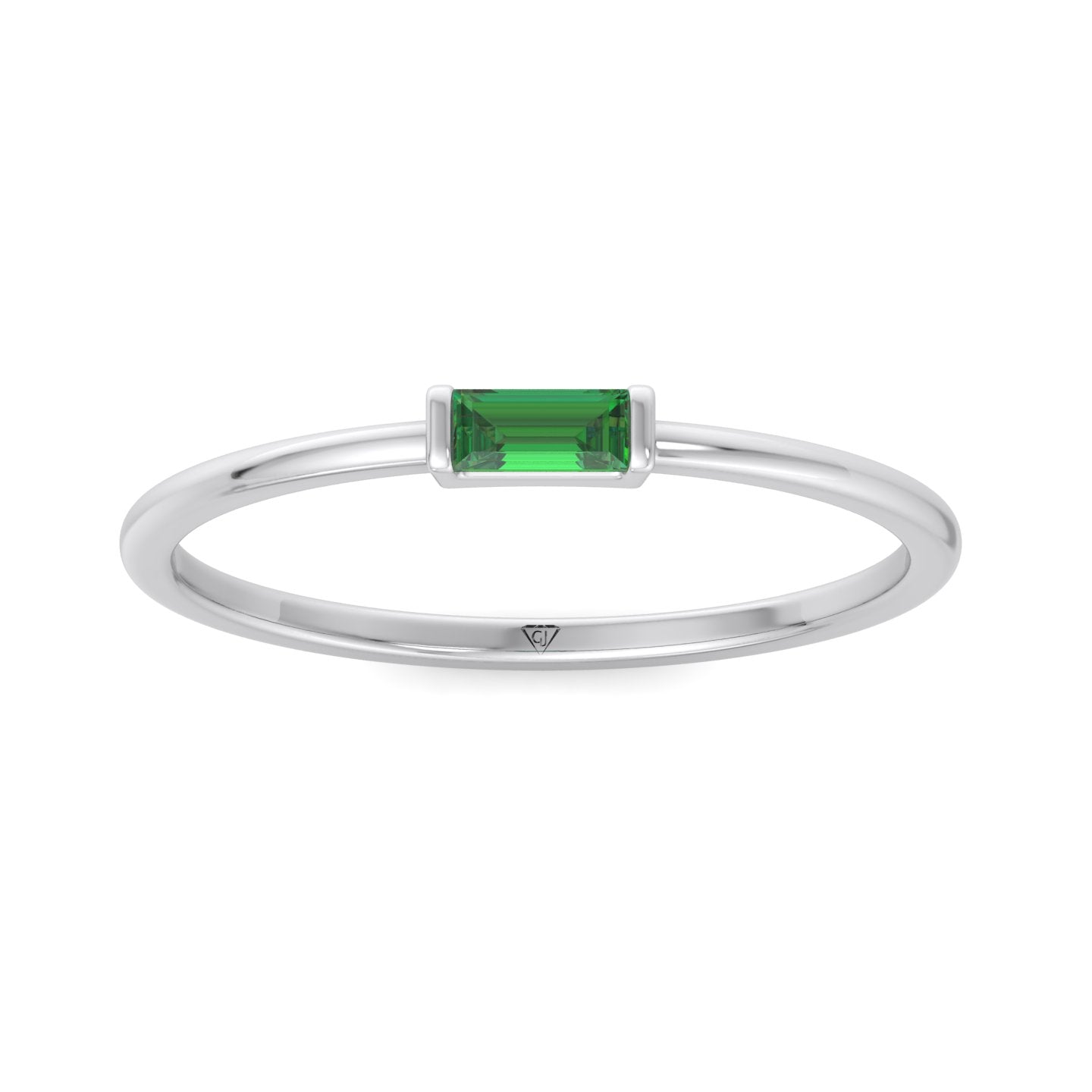 dainty-green-emerald-baguette-solitaire-stackable-ring-in-solid-white-gold-band