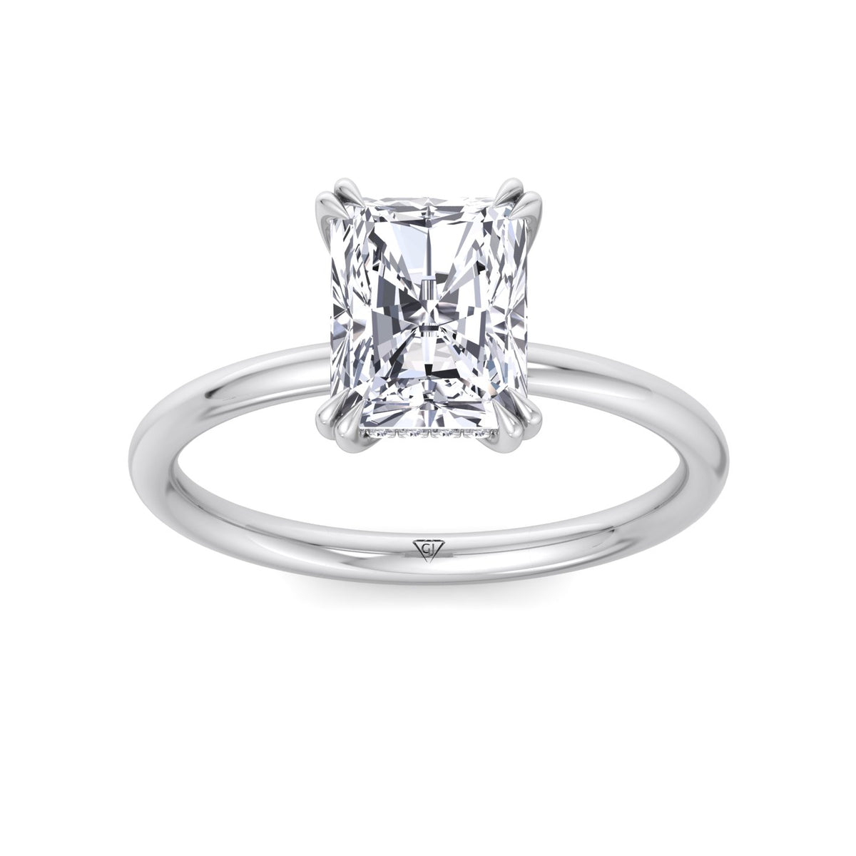 Zuri - Radiant Cut Solitaire Diamond Engagement Ring with Double Claw Prong - Gem Jewelers Co