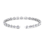 Multi-shape natural diamond tennis bracelet 14K white gold