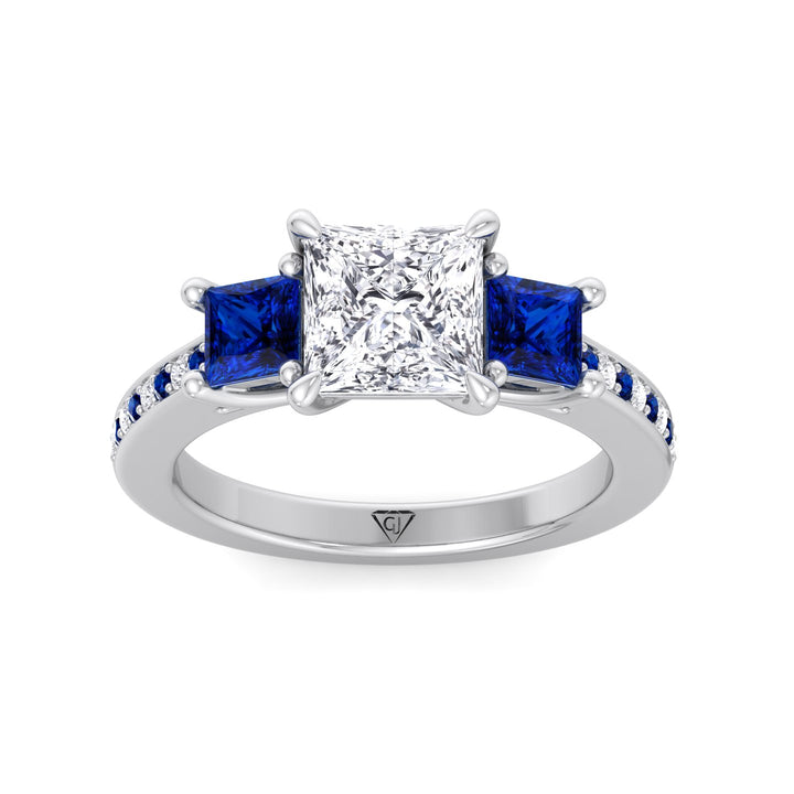 3-20c-t-w-princess-cut-diamond-engagement-ring-with-blue-sapphire-sidestones-in-white-gold