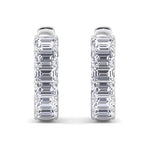 Escudo - 6.35 Carat Emerald Cut Diamond Inside Out Hoops - Gem Jewelers Co