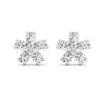 Meldo - 1.05 Carat Pear Shape Flower Diamond Earrings - Gem Jewelers Co