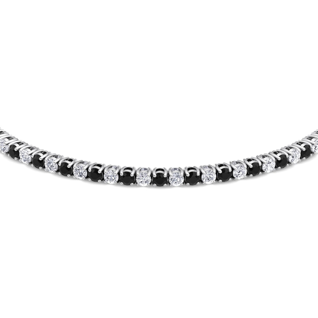 Vetera - Black and White Alternating Diamond Tennis Bracelet