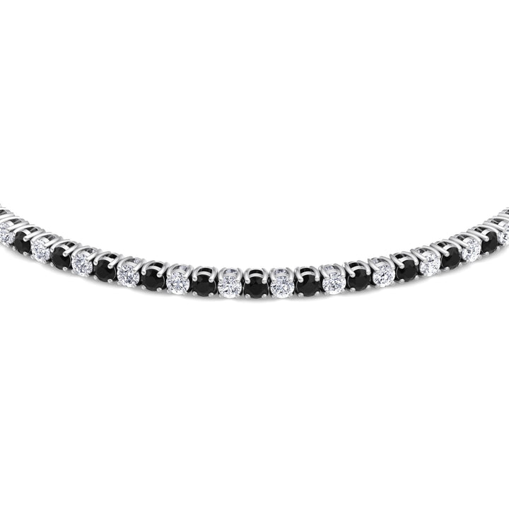 Vetera - Black and White Alternating Natural Diamond Tennis Bracelet