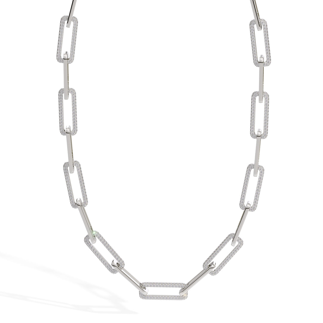 Domino - (5.35CT T.W.) Diamond Paperclip Link Necklace