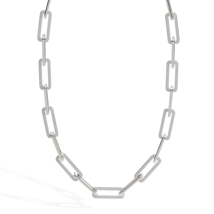Domino - (5.35CT T.W.) Diamond Paperclip Link Necklace