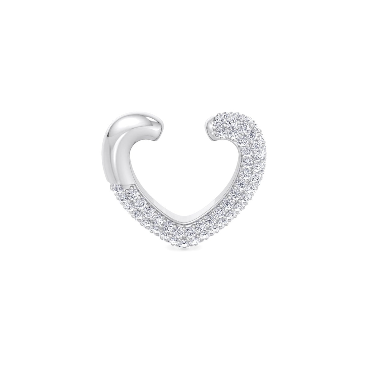 Capraia - 1.17CT T.W Heart Shaped Pave Diamond Ear Cuff - Gem Jewelers Co