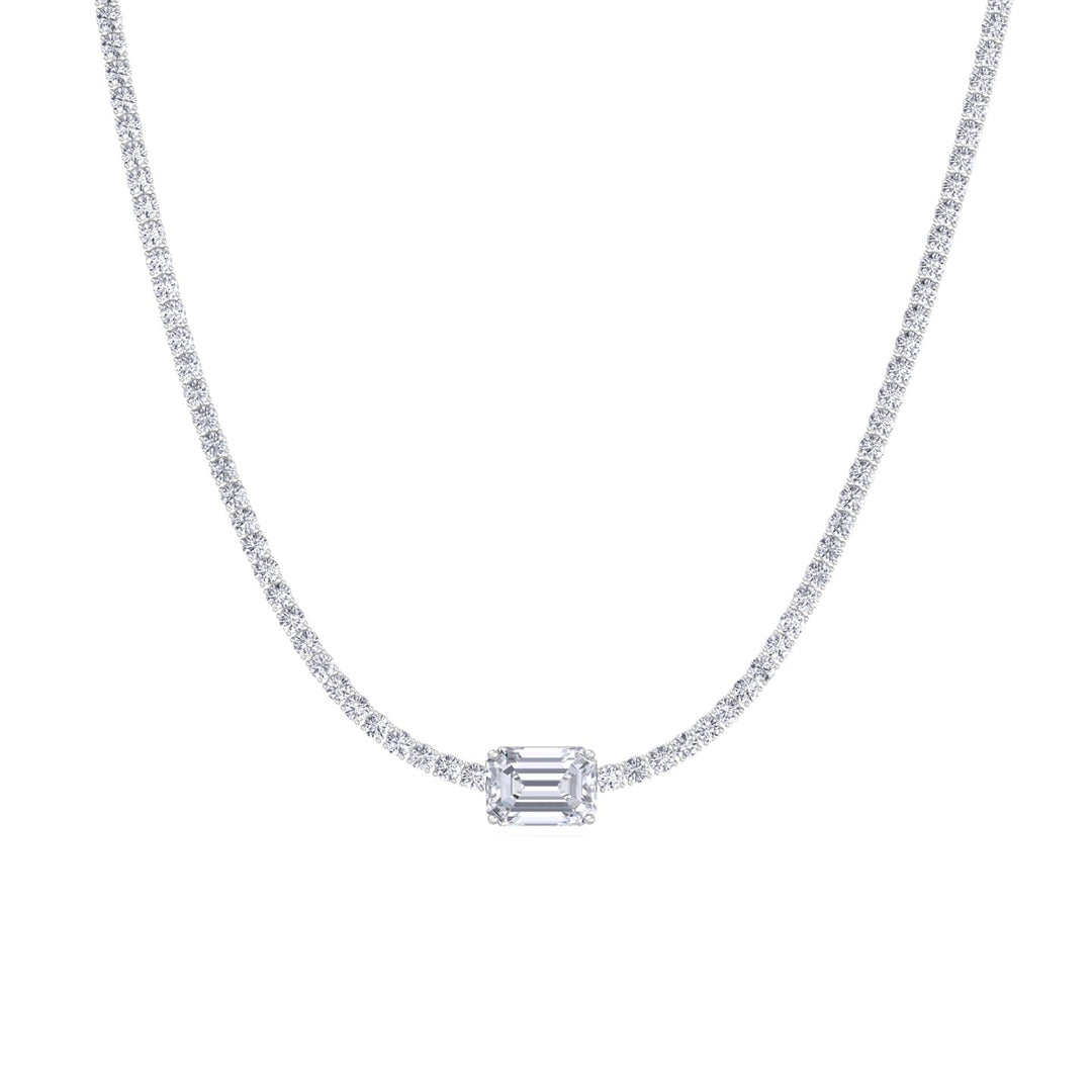 classic-diamond-tennis-necklace-with-emerald-cut-diamond-center-stone-in-solid-white-gold