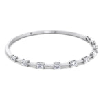 Bulda - (3.05CT T.W.) Emerald Cut East to West Natural Diamond Bangle - Gem Jewelers Co