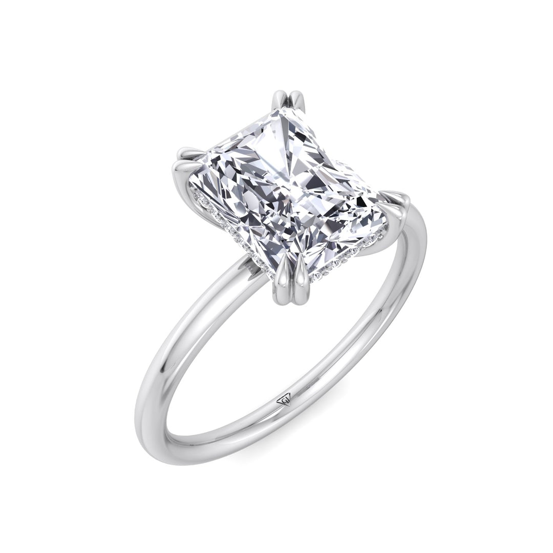 Zuri - Radiant Cut Solitaire Diamond Engagement Ring with Double Claw Prong