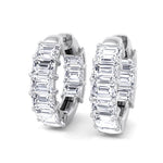 Escudo - 6.35 Carat Emerald Cut Diamond Inside Out Hoops - Gem Jewelers Co