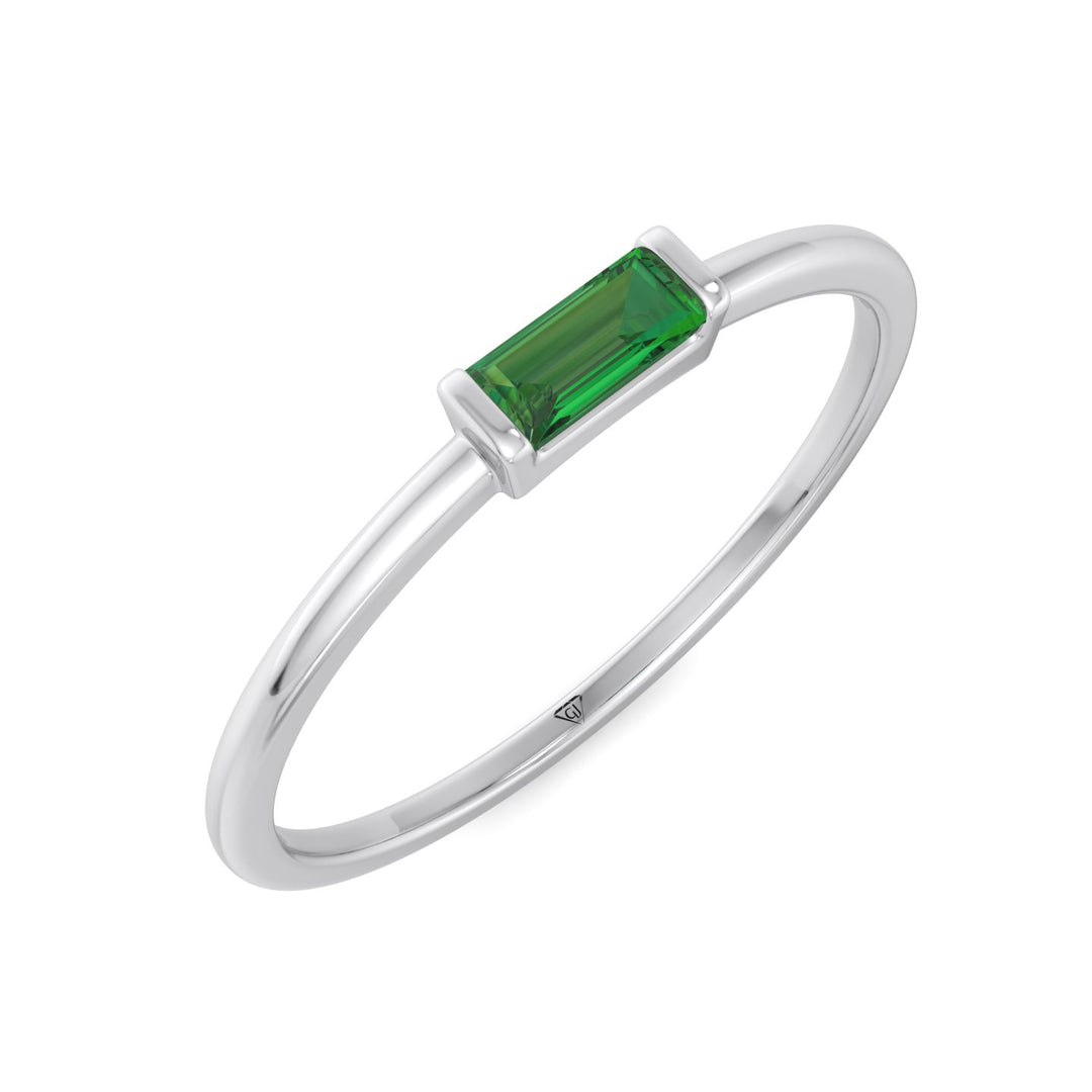 dainty-green-emerald-baguette-solitaire-stackable-ring-in-solid-white-gold