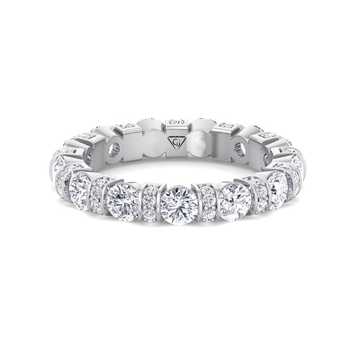 round-cut-diamond-bar-set-eternity-band-with-pave-accents-solid-white-gold-band