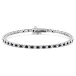 Black and white diamond tennis bracelet 14K white gold