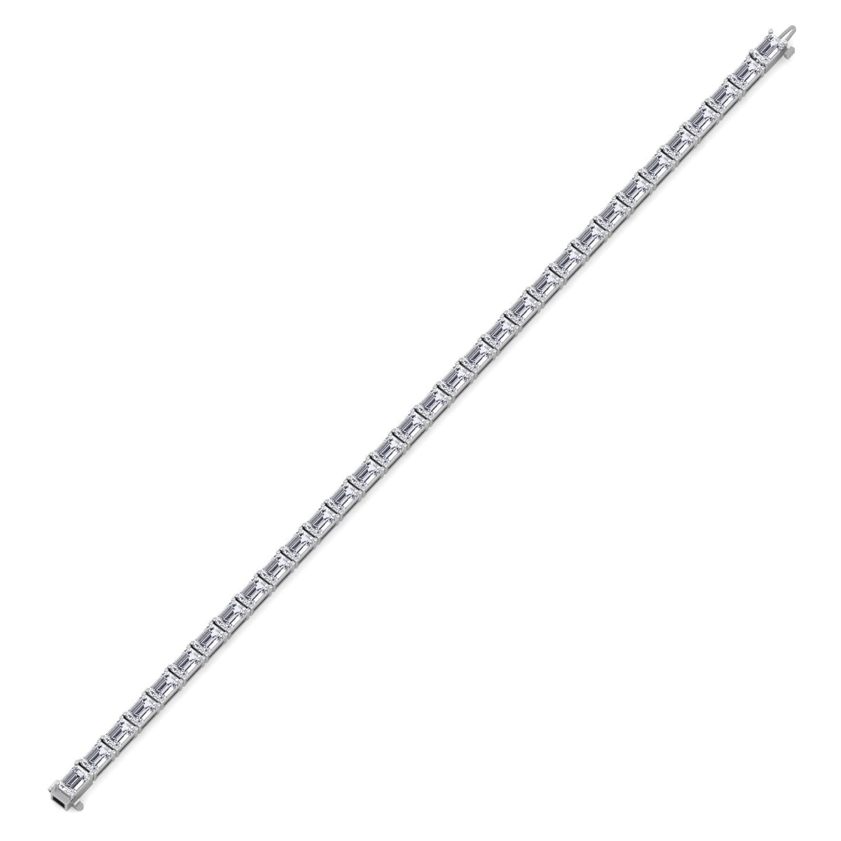 Wally - 10.50CT T.W East To West Emerald Cut Natural Diamond Tennis Bracelet - Gem Jewelers Co