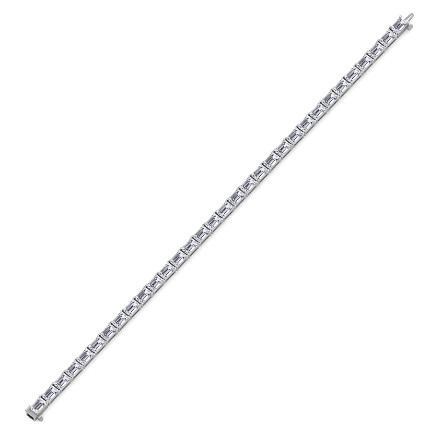 Wally - 10.50CT T.W East To West Emerald Cut Natural Diamond Tennis Bracelet - Gem Jewelers Co