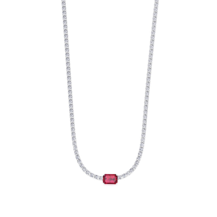 single-stone-red-ruby-and-round-cut-diamond-tennis-necklace-in-18k-white-gold