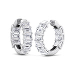 Escudo - 6.35 Carat Emerald Cut Diamond Inside Out Hoops - Gem Jewelers Co
