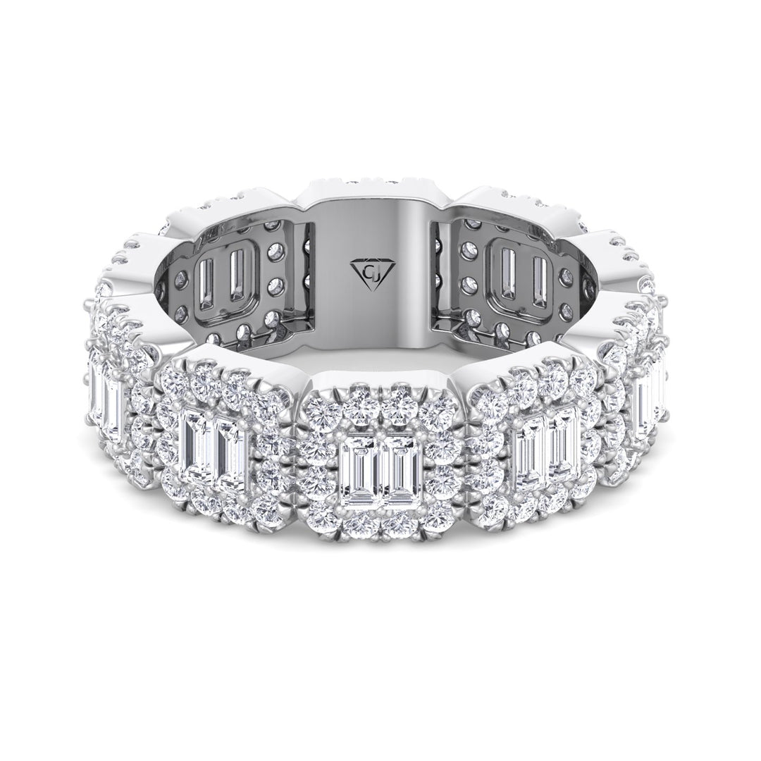 baguette-and-round-cut-cluster-diamond-eternity-band-in-solid-white-gold-band