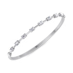 Bulda - (3.05CT T.W.) Emerald Cut East to West Natural Diamond Bangle - Gem Jewelers Co