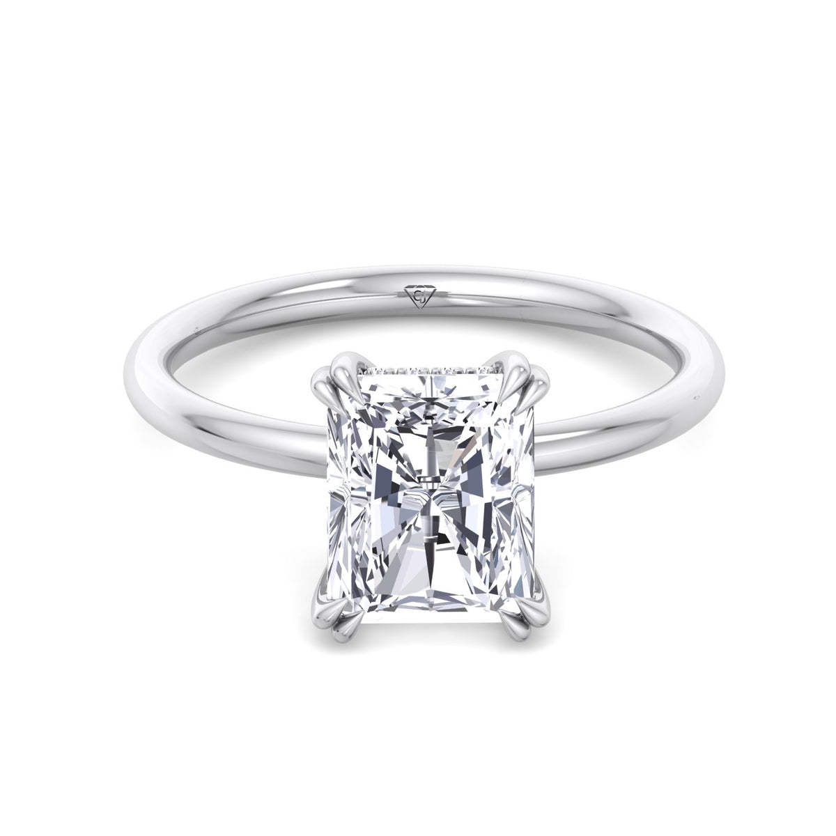 Zuri - Radiant Cut Solitaire Diamond Engagement Ring with Double Claw Prong - Gem Jewelers Co