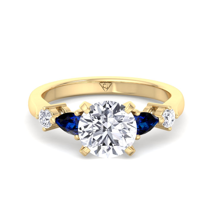 2-57ctw-round-cut-diamond-engagement-ring-with-blue-sapphire-pear-shape-sidestones-solid-yellow-gold