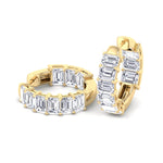 Escudo - 6.35 Carat Emerald Cut Diamond Inside Out Hoops - Gem Jewelers Co