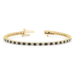 4CT black and white diamond tennis bracelet 14K yellow gold