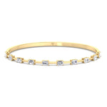 Bulda - (3.05CT T.W.) Emerald Cut East to West Natural Diamond Bangle - Gem Jewelers Co
