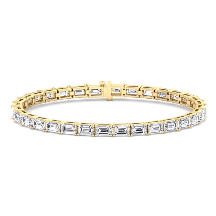 Wally - 10.50CT T.W East To West Emerald Cut Natural Diamond Tennis Bracelet