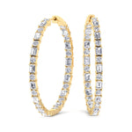 Altaire - Emerald and Round Cut Eternity Hoops - Gem Jewelers Co
