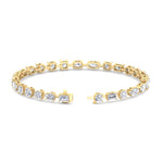 10.50 carat multi-shape diamond tennis bracelet yellow gold
