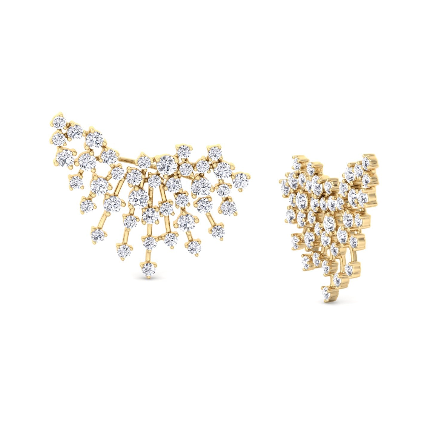 Celeste - 4.20CT Luxurious Cluster Diamond Earring Crawlers - Gem Jewelers Co