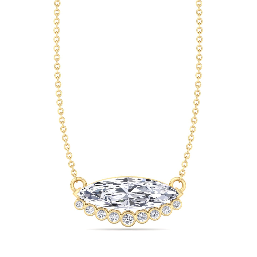 marquise-shape-diamond-pendant-with-bezel-set-round-diamonds-in-yellow-gold-with-chain