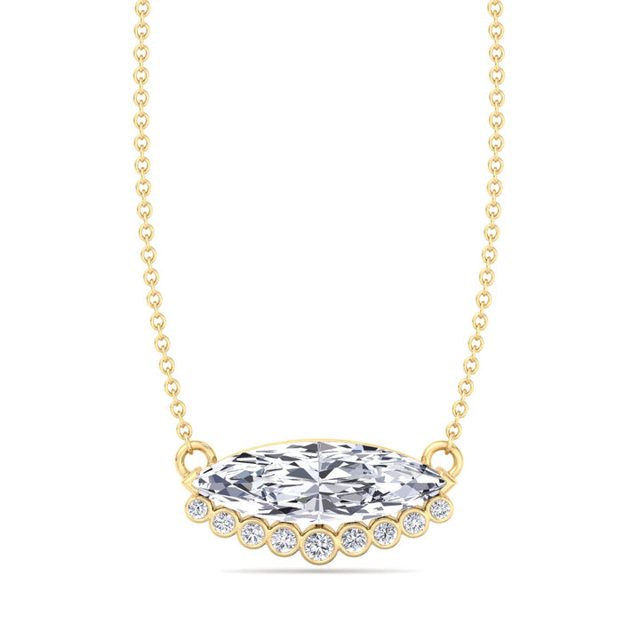 marquise-shape-diamond-pendant-with-bezel-set-round-diamonds-in-yellow-gold-with-chain
