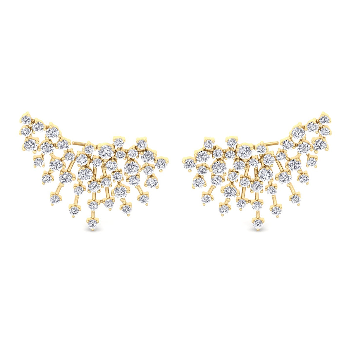 Celeste - 4.20CT Luxurious Cluster Diamond Earring Crawlers - Gem Jewelers Co
