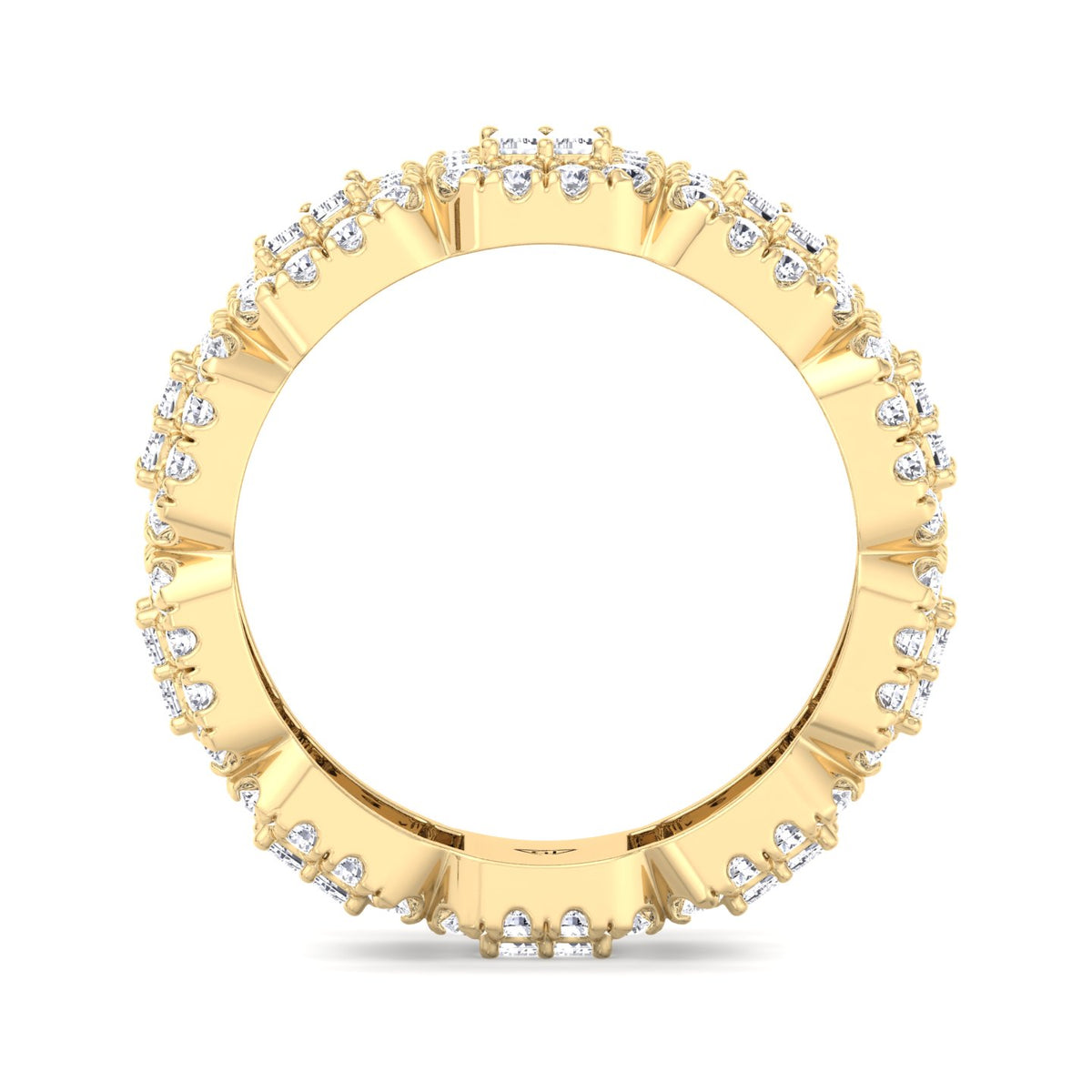 baguette-and-round-cut-cluster-diamond-eternity-band-solid-yellow-gold-band