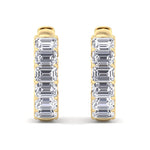 Escudo - 6.35 Carat Emerald Cut Diamond Inside Out Hoops - Gem Jewelers Co