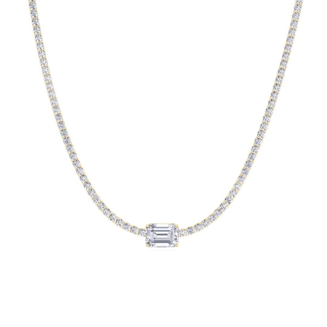  classic-diamond-tennis-necklace-with-emerald-cut-diamond-center-stone-in-solid-yellow-gold