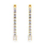 Altaire - Emerald and Round Cut Eternity Hoops - Gem Jewelers Co