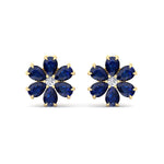 Fiore - Pear Shaped Sapphire & Diamond Cluster Earrings - Gem Jewelers Co