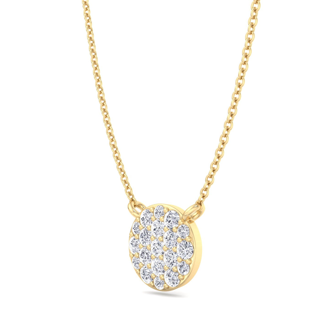 Cerchio - 1.24Ct T.W Pave Circle Pendant Diamond Necklace