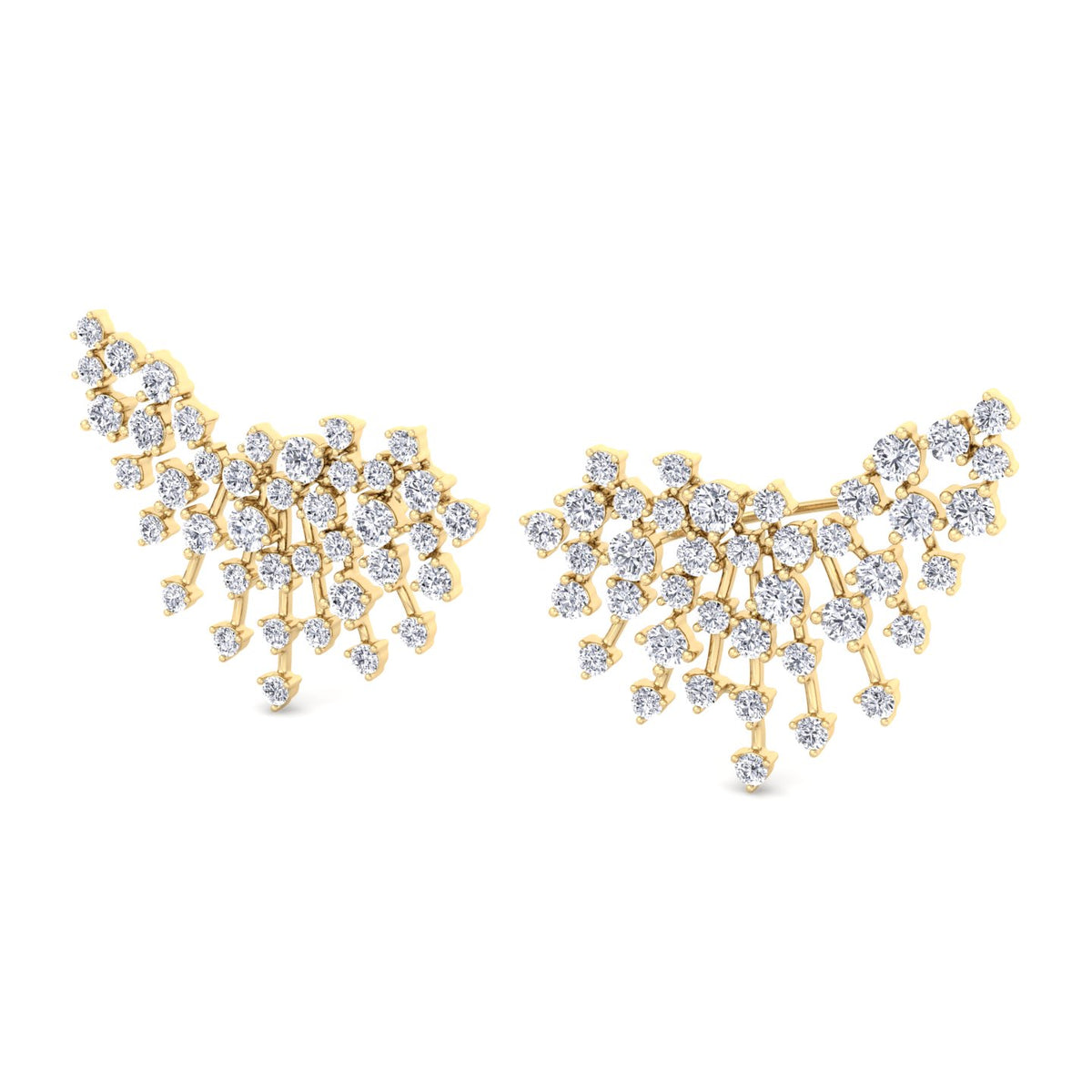 Celeste - 4.20CT Luxurious Cluster Diamond Earring Crawlers - Gem Jewelers Co