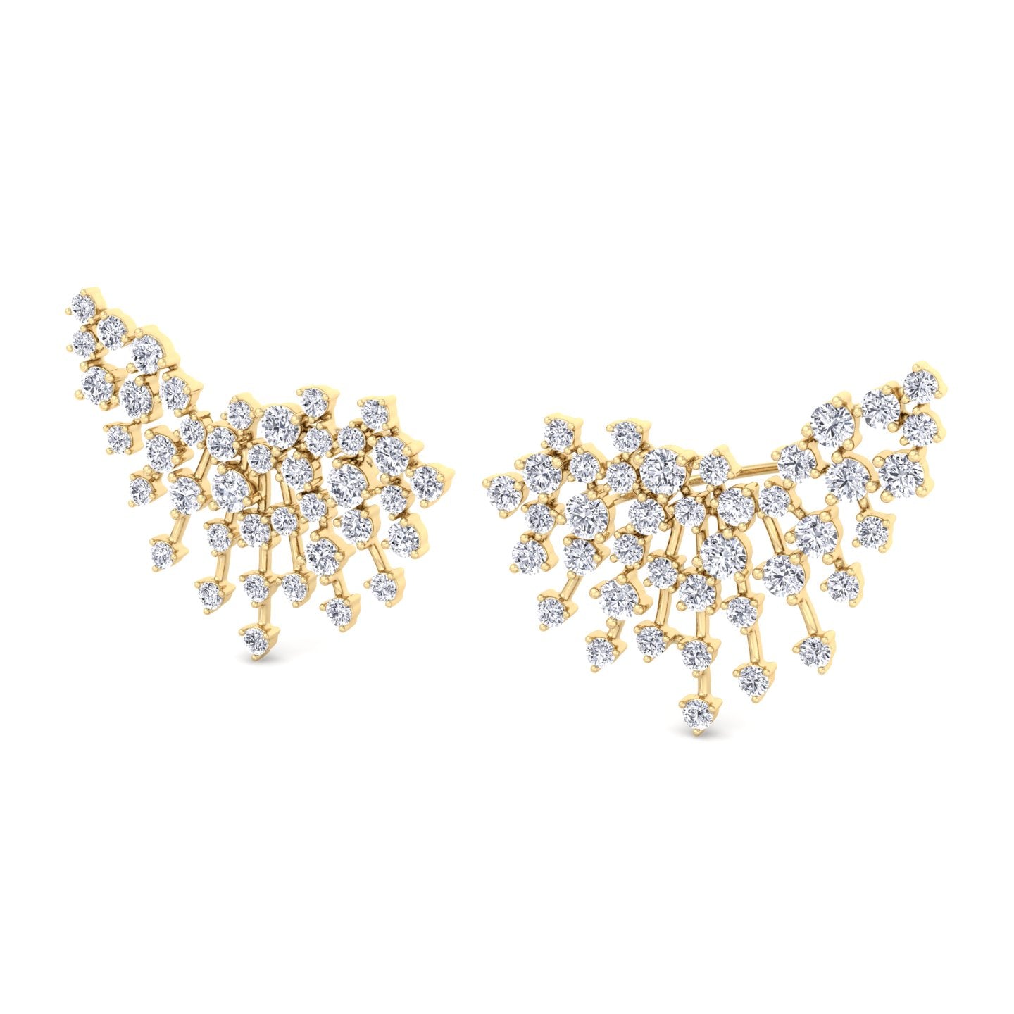 Celeste - 4.20CT Luxurious Cluster Diamond Earring Crawlers - Gem Jewelers Co
