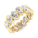 bezel-set-pear-shape-diamond-eternity-band-in-solid-yellow-gold