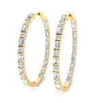 Altaire - Emerald and Round Cut Eternity Hoops - Gem Jewelers Co