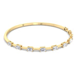 Bulda - (3.05CT T.W.) Emerald Cut East to West Natural Diamond Bangle - Gem Jewelers Co